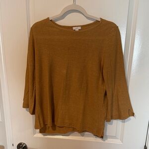 J. Jill Mustard Long Sleeve Sweater